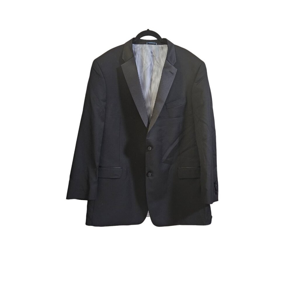 Tommy Hilfiger 2 button Black Tuxedo Suit Jacket  Made in the USA Wool 48L